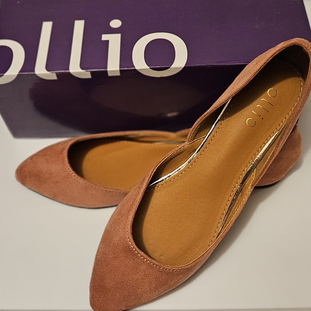 Ollio Women's Suede Flats - Dusty Rose